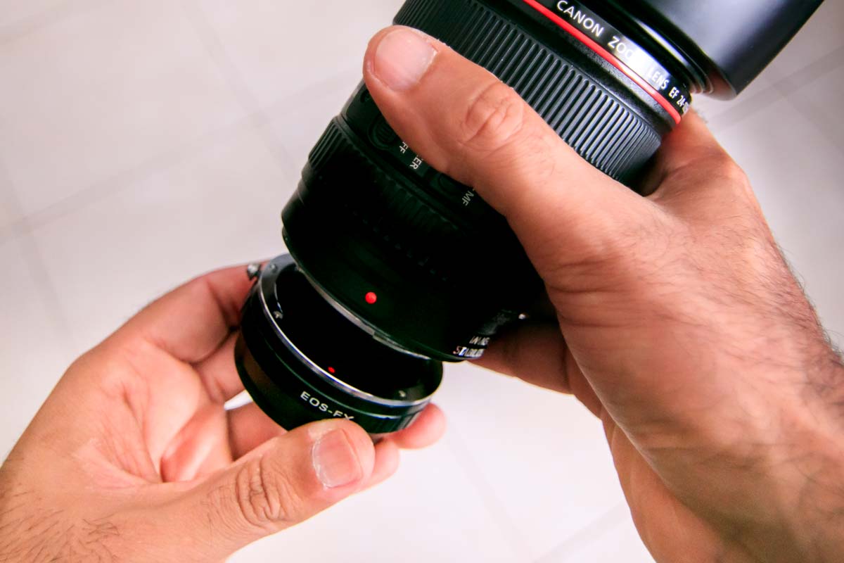 Line up the Lens to attach